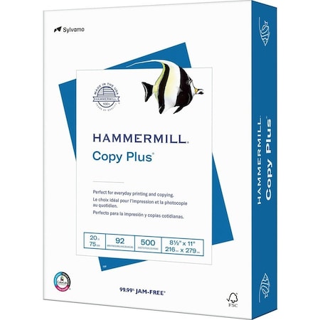 Hammermill Copy Plus 85x11 Copy Multipurpose Paper White, 500PK HAM105007