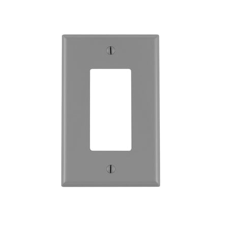 Leviton Decora Wallplate, Midway Size, Gang 1, Gray PJ26-GY