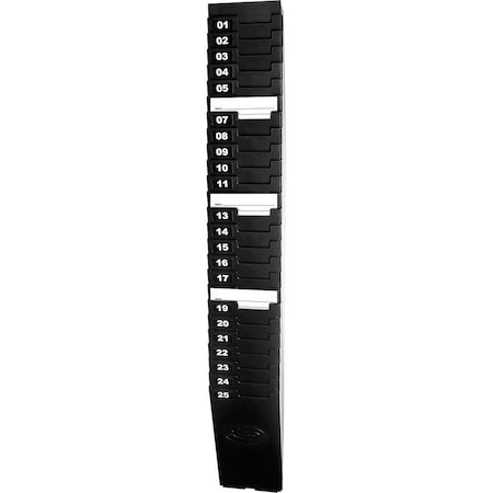 Lathem 257EX Expandable Time Card Rack; 25-Pocket; Holds Seven Inch Cards; Black Plastic 257EX