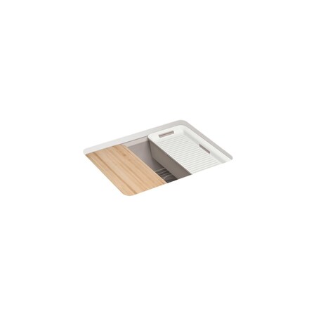 Kohler Riverby 25 undermount single-bowl workstation kitchen sink Truffle 5872-5UPC-TRF
