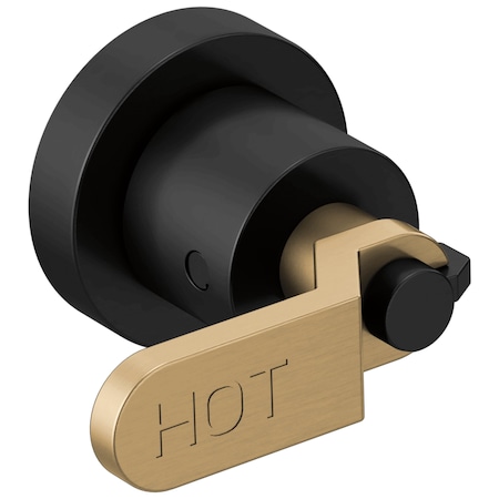 Brizo Litze Two-Handle Wall Mount Tub Filler Handle Kit, Industrial Lever Matte Black/Luxe Gold HL70434-BLGL