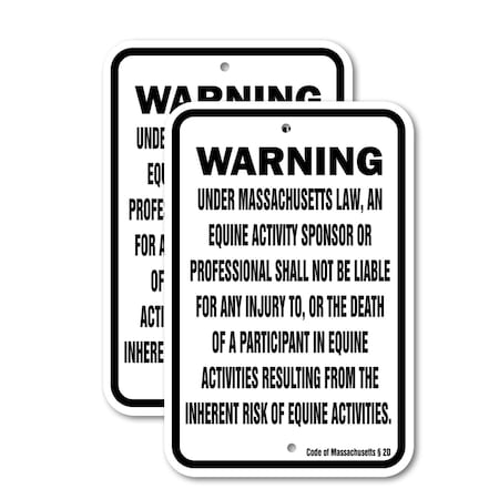 Signmission Massachusett Equine, 18'' X 24'' 2 Signs, Heavy Gauge Aluminum, 2PK A-1824-2PACK-2712
