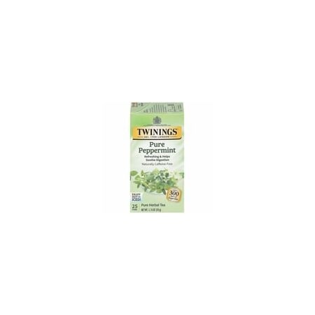 Twinings Of London Pure Peppermint Herbal Tea Bag, Herbal Tea, 1.8 oz, Caffeine-free, 25PK 9179