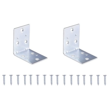 Prosource Corner Brace, 2 in L, 2 in W, 2 in H, Steel, Zinc-Plated, 2 mm Thick Material BH-605PS