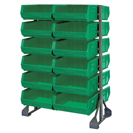 Quantum Storage Systems DOUBLE RAIL HANGING UNIT W/24 BINS QRU-12D-250-24GN