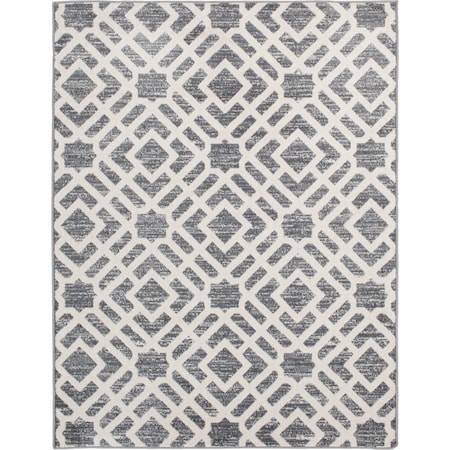 Backyard Bungalow Newell 6 ' 7''x9 ' 6'' Neutral Geo Plush Outdoor Rug 2328TW71DB.084