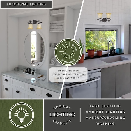 Vaxcel Sierra 2 Light Bronze Rustic Pinecone Bathroom Vanity Fixture W0268