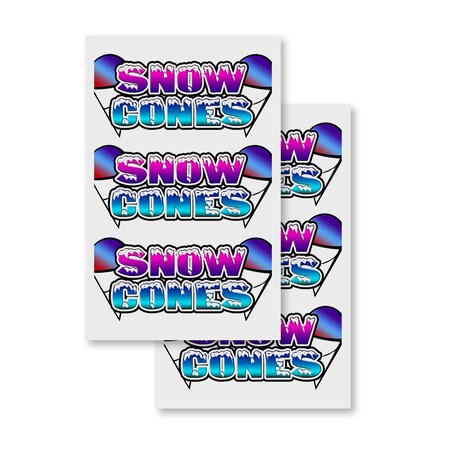 Signmission Snow Cones, Vinyl Decals Only 24 Inch x 36 Inch, Vinyl Decal, 2PK DSB-2436-2PACK-Snow Cones