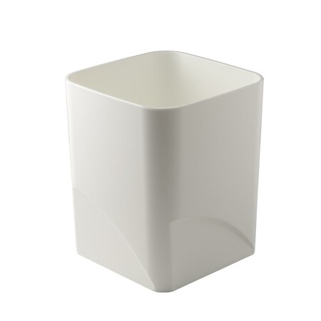 Hapco Elmar Wave Collection 8 Qt. Rectangular Wastebasket, White, 6PK W100WHT