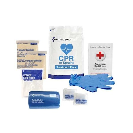 First Aid Only CPR and Sprains Treatment Pack, Plastic Bag, 9 Components, 50 People Served 91165