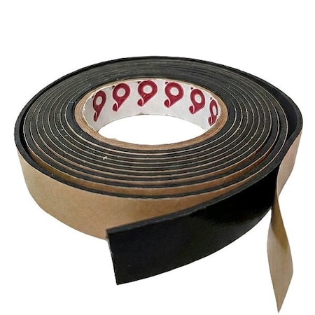 Zoro Select Foam Strip, 10 ft L, 2 in W, Black NE4312RL02.00XOV10L