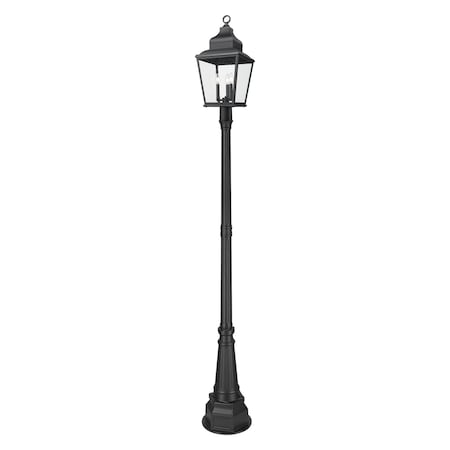 Z-Lite Raphael Sand Black 3 Light Outdoor Post Mounted Fixture 5029PHBR-564P-BK