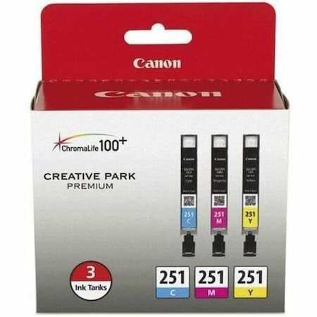 Canon Inkcart, Cli-251, Cyan/Magenta/Yellow, PK12 6514B009
