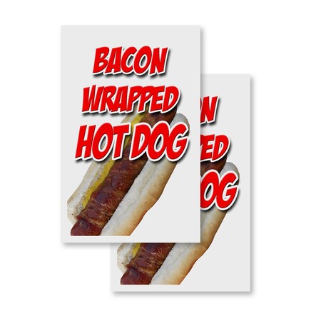 Signmission Bacon Wrapped Hot Dog, Vinyl Decals Only 24 Inch x 36 Inch, Vinyl Decal, 2PK DSB-2436-2PACK-Bacon Wrapped Hot Dog