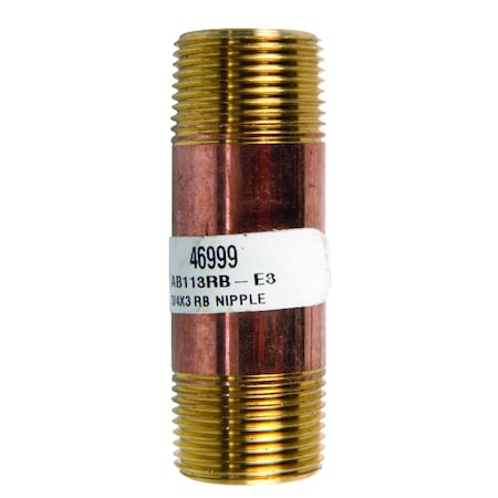 Jmf Company 3/4 in. MPT X 3/4 in. D MPT Red Brass Nipple 3 in. L 38300-1230