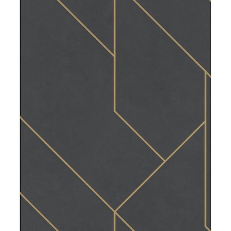 Advantage Pollock Black Gilded Geometric Wallpaper 4015-427431