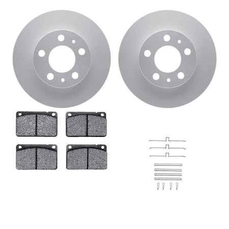 Dynamic Friction Co DFC GEOSPEC Coated Rotors with 5000 Brake Pads - Ceramic and Hardware 4512-27057