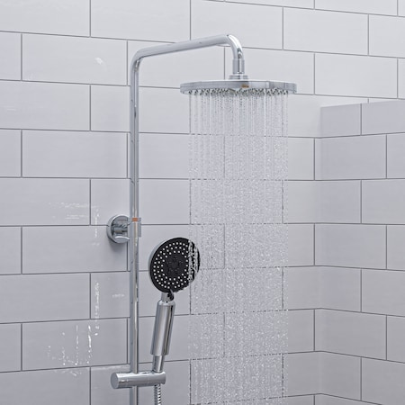 Alfi Brand Polished Chrome Round Style Thermostatic Exposed Shower Set AB2867-PC