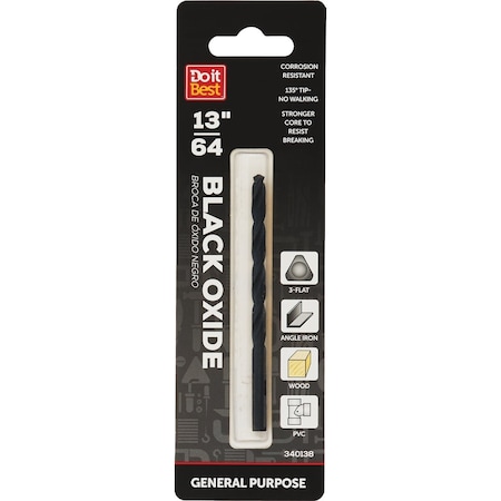 Do It Best 13/64'' Black Oxide Drill Bit QJDIB-DB-026