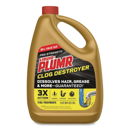 Liquid-Plumr Clog Destroyer + PipeGuard, Gel, 80 oz 00228