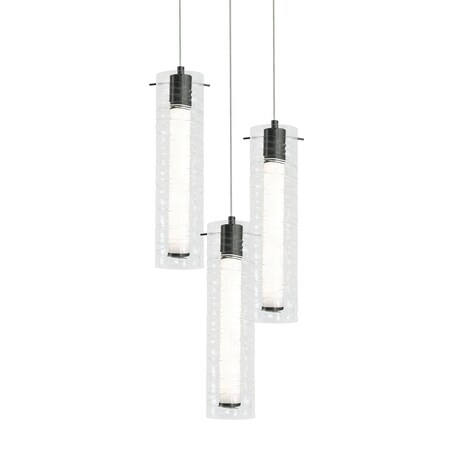 Afx Bari, 3 Light LED Round Pendant, Black BRIP04LAJUDBKRND3