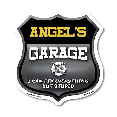Signmission Angel's Garage I Can Fix Everything But Stupid, 6 Inch X 6 Inch, Plastic Sign SHI-P-6-490-ANGEL