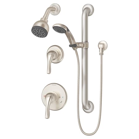 Symmons Origins Two Handle Shower Trim Kit with Hand Shower - 1.5 GPM (Valves Not Included) 9605-PLR-1.5-TRM-STN
