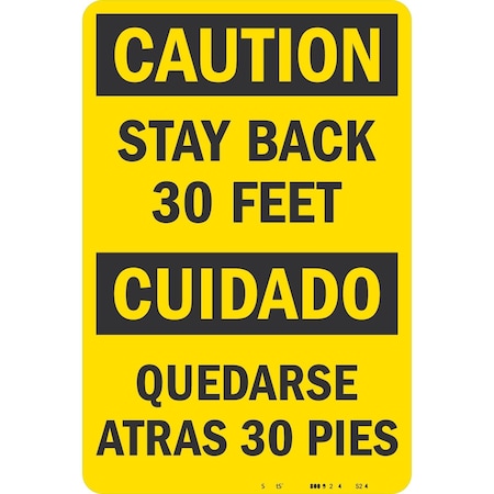 Lyle Stay Back 30 Feet / Quedarse Atras 30 Pies, 12x18, Non-Reflective, Yellow G-4503-NA_12x18