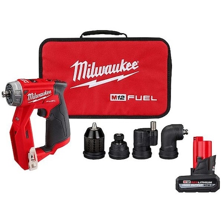 Milwaukee Tool M12 FUEL Drill/Driver +M12 XC5.0 Battery 2505-20, 48-11-2450