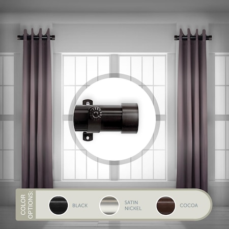 Central Design 1.5 in. Basic Side Curtain Rod Set for 12 to 20 in. Winodws, Black, 2PK SIDE150-2