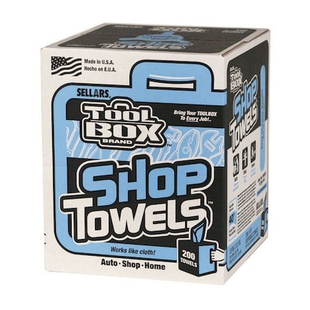Sellars Toolbox Z400 Shop Towels 200Ct Blue 10"X13" Sht 6/Cs, 6PK 55202