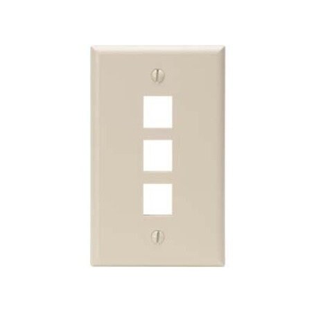 Leviton 3-Port Wallplate Unloaded, 1-Gang Use W/Snap-In Modules, Quickport IY 41080-3IP