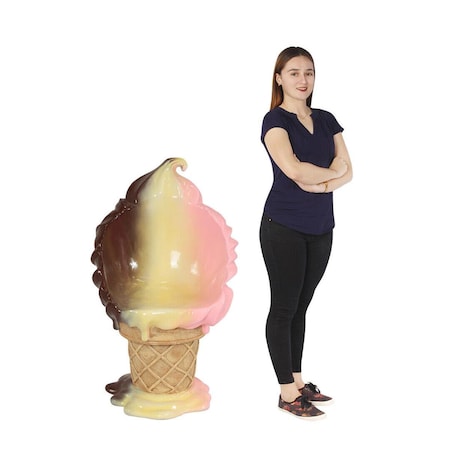 Back2Basics 5 ft. Neapolitan Ice Cream Cone Bar Chair BA3276049