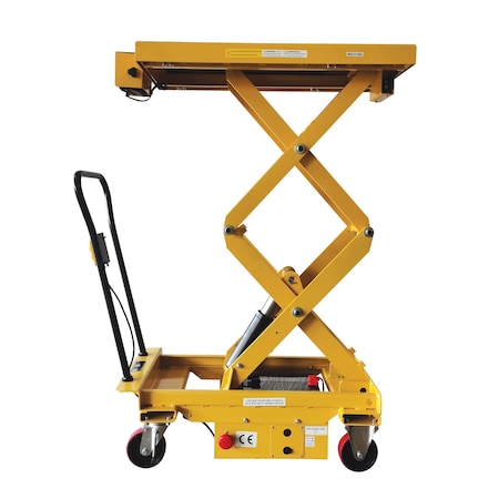 Vestil Steel Hydraulic Scissor Cart DC Powered With Scale 20-1/2 In. x 39-3/4 In. 1,000 lb Yellow CART-1000D-DC-SC