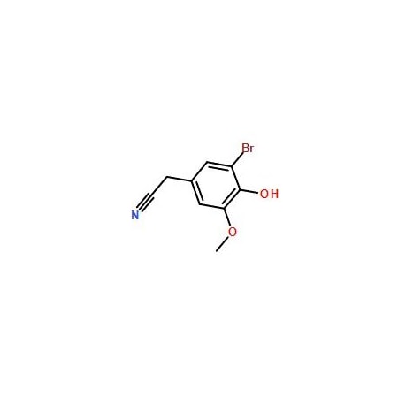 Ak Scientific 3-Bromo-4-hydroxy-5-methoxyphenylacetonitrile (250mg), CAS 81038-44-0 0016AF-250mg