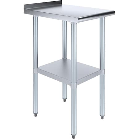 Amgood 24 in. x 18 in. Stainless Steel Work Table, Narrow Filler Table with 1.5 in. Backsplash for AMG WT-2418-BS-Z