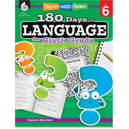 Shell Education 180 Days of Language Book, Grade 6 51171