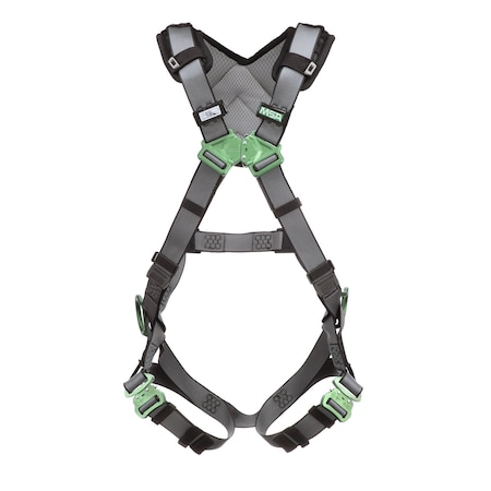 Msa Safety V-FIT Harness, M, Quick-Connect Leg Straps, Back & Hip D-Rings, Shoulder Padding 10194873