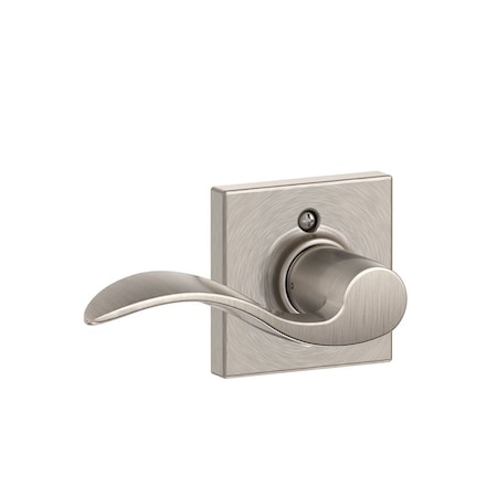 Schlage Residential Left Hand Accent Lever with Collins Rose Half Dummy Satin Nickel Finish F170ACC619COLLH