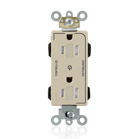 Leviton Straight Blade Receptacle, 5-15R, 15 A, 125V AC, Surface Mount, Self-Grounded MT162-2I