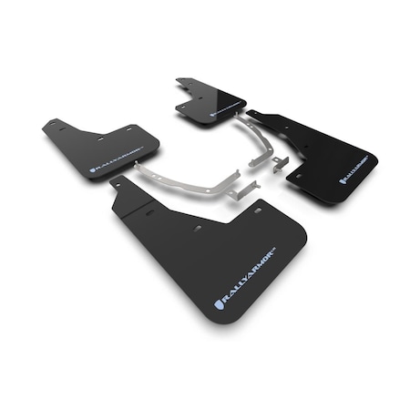 Rally Armor Black Mud Flap with Light Blue Logo for 2022 Hyundai Ioniq 5 MF87-UR-BLK-PBL