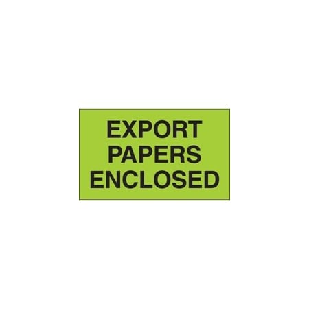 Bubblefast 3 x 5'' - ''Export Papers Enclosed'' Fluorescent Green Labels BFDL2401