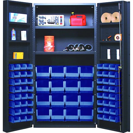 Quantum Storage Systems JUMBO STORAGE CABINET W/64 BLUE BINS QSC-64-2S-6DSBL