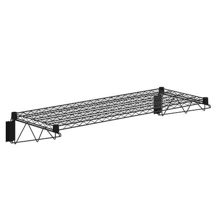 Amgood 18 in. x 48 in. Black Epoxy Wire Wall Mount Shelf AMG WRS-WALL BE-1848-Z