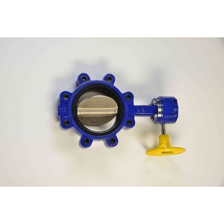 Chicago Valves And Controls 4 Buna Seated Butterfly Valve, Lug, Ductile Iron Body  Gear Operator 55L2623040