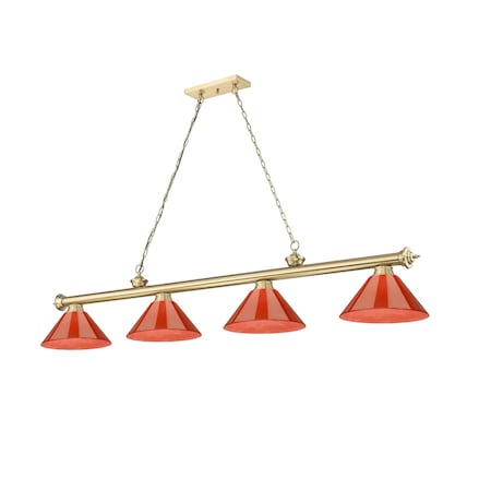 Z-Lite Cordon Heritage Brass 4 Light Billiard 2306-4HBR-PRD