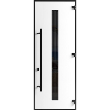 Vdomdoors Front Exterior Prehung Steel Door Ronex1055 Teak 96 Entry Metal Modern Painted W36xH96 Left hand RONEX1055EXD-OAK-W36xH96-LH-I