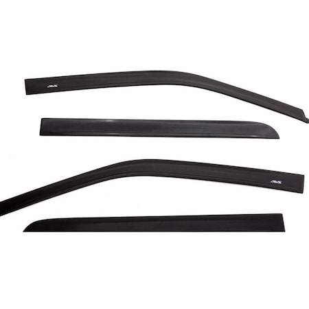 Ventshade Rainguards, Aerodynamic Design, In-Channel, Tape-On, Smoke, Acrylic, Set Of 4 194818
