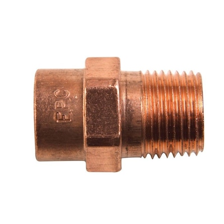 Nibco 1/2 in. Copper X 3/8 in. D MIP Copper Pipe Adapter, 10PK CP-W01230T