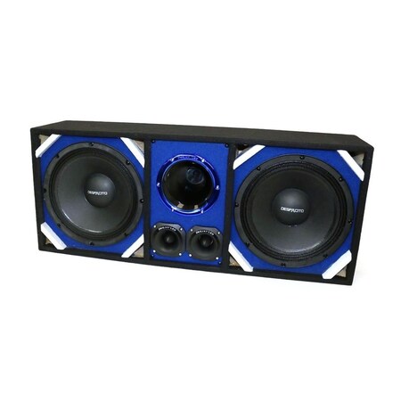 Deejay Led Loaded Box w/Two Despacito Heavy Duty 12-in Woofers One Horn and w/Two Bullet Tweeters BLUE TBH12BLUE